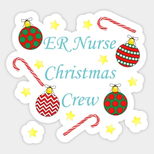 ER Nurse Christmas Crew (Blue) Sticker